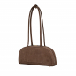 Preview: Schultertasche aus Wildleder in dunkelbraun